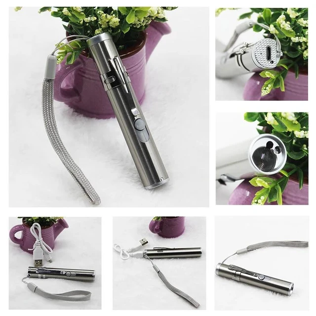 Alt view image 5 of 5 - 3 In 1 Laser Pointer LED Flashlight For Cats Pet Training Tool USB Rechargeable UV Flashlamp LED Flash Light Mini Lanterna Lamp