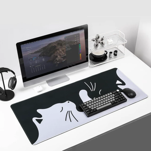 Alt view image 7 of 7 - Keynovo Gaming Mouse Pad Large Mouse Pad Non-Slip 4mm Laptop Gaming Desk Pad Waterproof Desk Pad Office and Home (Hug Cat 35.4x15.7)