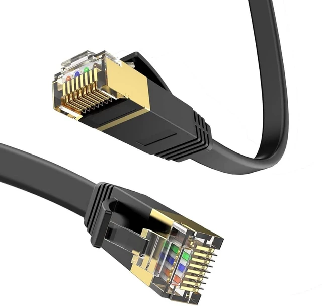 Alt view image 8 of 14 - Cat 6 Ethernet Cable 50 ft High Speed RJ45 Internet Cable for Outdoor & Indoor Support CAT6 Network Solid Slim Flat Black Computer LAN for PC