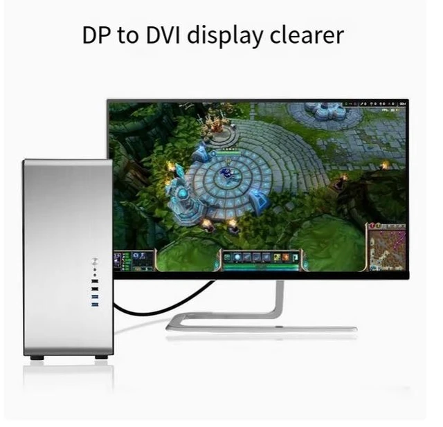 Alt view image 3 of 4 - UNGREEN DP to DVI to connector Monitor cable 1K 60HZ Large displayport port conversion video card cable 0.15M