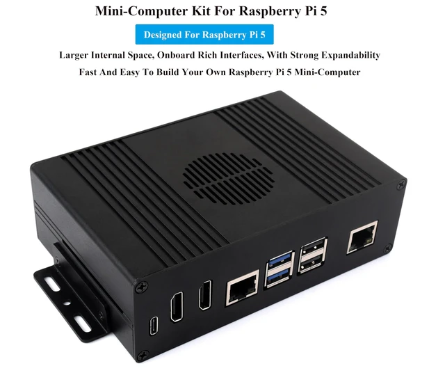 Alt view image 3 of 5 - Multi-Functional All-in-One Mini-Computer Kit Compatible with Raspberry Pi 5, Pi5 PCIe Box Includes Aluminum Alloy Case, PCIe to Gigabit ETH Adapter, Pi5 HDMI and Type-C Adapter Board