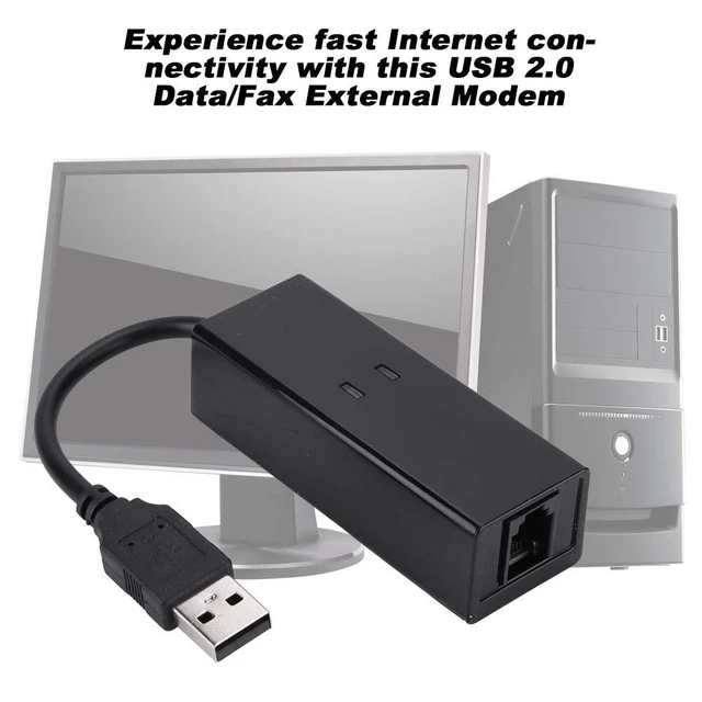Alt view image 2 of 5 - ASHATA 56K Data Modem, External Dial Up Voice Fax Data Modem,USB 2.0 56K Fax Modem,Small Size,Light-Weighted,Fit for Win7 Win8 Win10