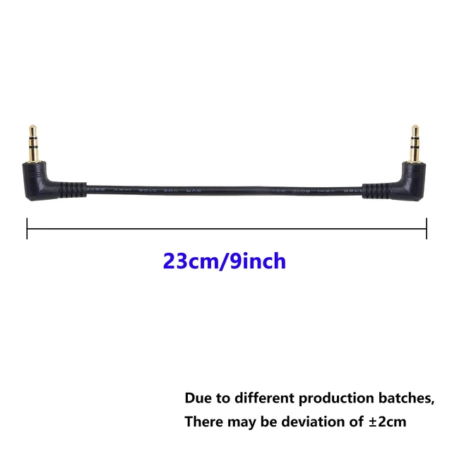 Alt view image 3 of 7 - 3.5mm Stereo Audio Cable, (2-Pack) Gold Plated 90 Degree Right & Left Angled 3.5mm Male to Male Stereo Audio Cable for Smartphones, Tablets, Media Players(3-P,9inch)