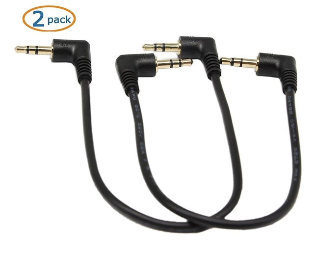 Alt view image 7 of 7 - 3.5mm Stereo Audio Cable, (2-Pack) Gold Plated 90 Degree Right & Left Angled 3.5mm Male to Male Stereo Audio Cable for Smartphones, Tablets, Media Players(3-P,9inch)