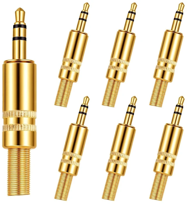 Main image of 6 PCS 3.5mm Stereo Plug 3.5mm Audio Jack Headphone Jack Male Plug 1/8 Stereo Male Plugs Audio Cable Connector Replacement for Audio-Repair