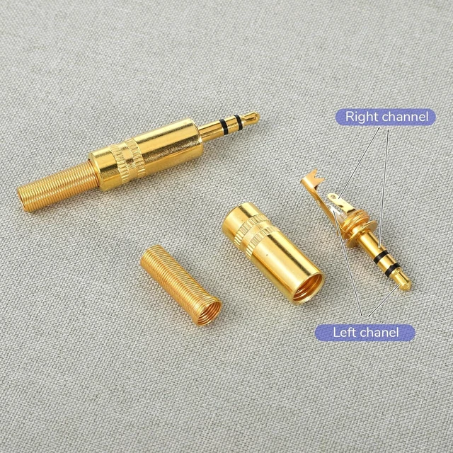 Alt view image 4 of 7 - 6 PCS 3.5mm Stereo Plug 3.5mm Audio Jack Headphone Jack Male Plug 1/8 Stereo Male Plugs Audio Cable Connector Replacement for Audio-Repair