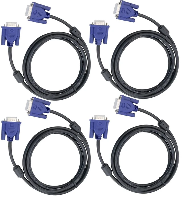 Main image of DaFuRui 4Pack VGA to VGA Cable5Ft HD15 VGA Male to Male Cable for TV Computer VGA Monitor Cable with Blue Connector