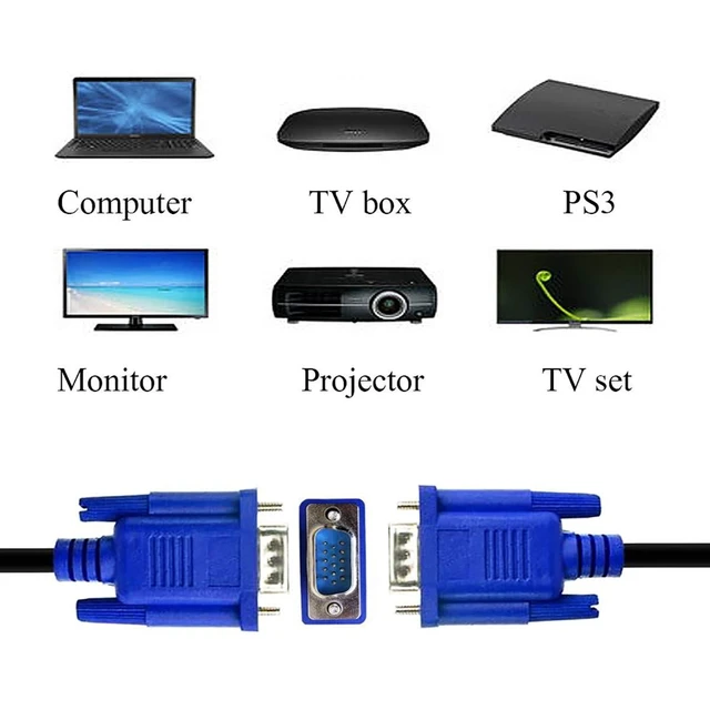 Alt view image 4 of 5 - DaFuRui 4Pack VGA to VGA Cable5Ft HD15 VGA Male to Male Cable for TV Computer VGA Monitor Cable with Blue Connector