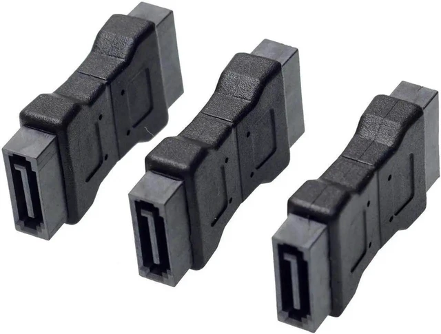 Main image of High quanlity 7PIN SATA 3.0 data male to male Port adapter straight angle 7P Serial ATA III 6Gbps Jack Connector Coupler