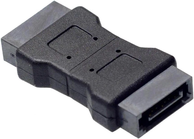 Alt view image 5 of 5 - High quanlity 7PIN SATA 3.0 data male to male Port adapter straight angle 7P Serial ATA III 6Gbps Jack Connector Coupler