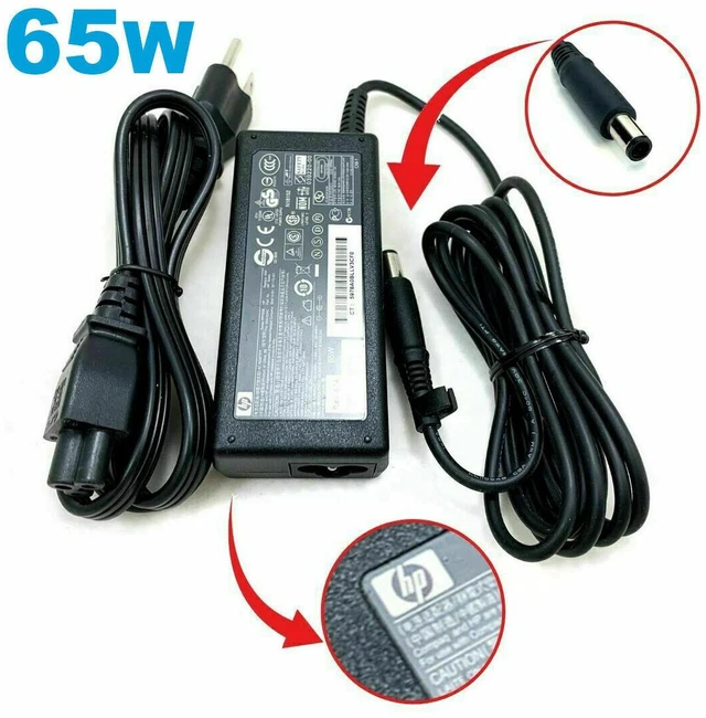 Main image of Genuine HP 65W AC DC Power Adapter PPP009D 608425-003 18.5V 3.5A for EliteDesk 800 G1 G2 G3 Desktop Mini PC 2000-2b89WM Notebook PC for 820 840 850 G1 G2 for UltraSlim D9Y32AA 2013 w/Cord OEM