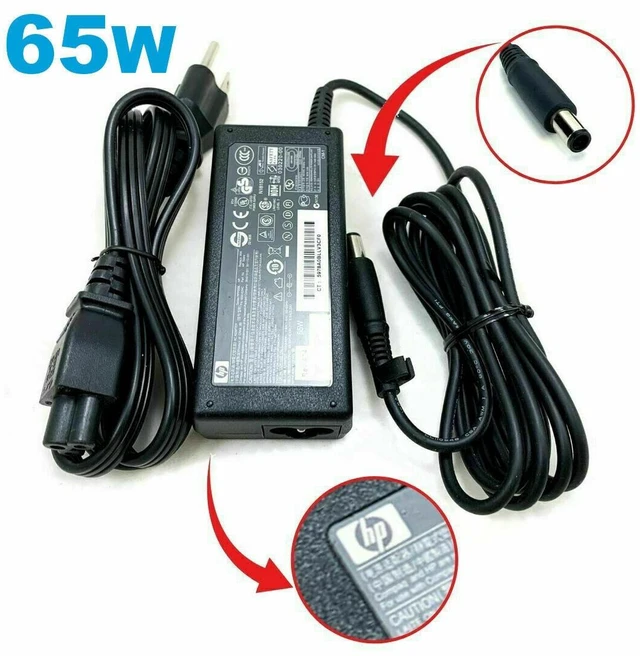 Alt view image 6 of 7 - Genuine HP 65W AC DC Power Adapter PPP009D 608425-003 18.5V 3.5A for EliteDesk 800 G1 G2 G3 Desktop Mini PC 2000-2b89WM Notebook PC for 820 840 850 G1 G2 for UltraSlim D9Y32AA 2013 w/Cord OEM