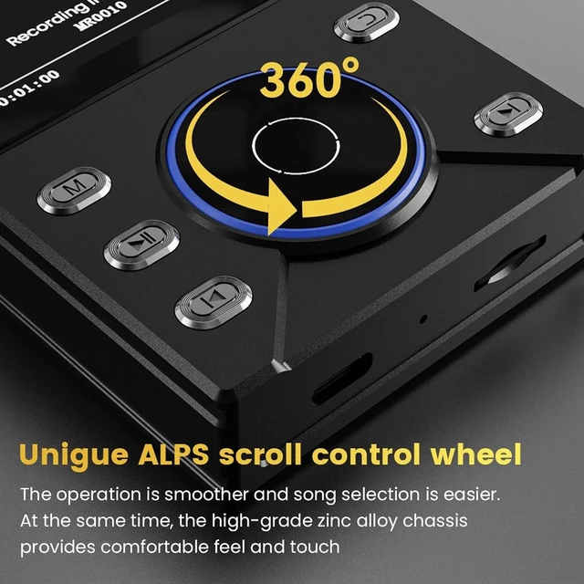 Alt view image 4 of 7 - HiFi MP3 Player with Bluetooth 5.4, Lossless DSD FLAC Player, Digital Audio Player Hi Res Portable Music Player with 16G Card, Support Up to 256G