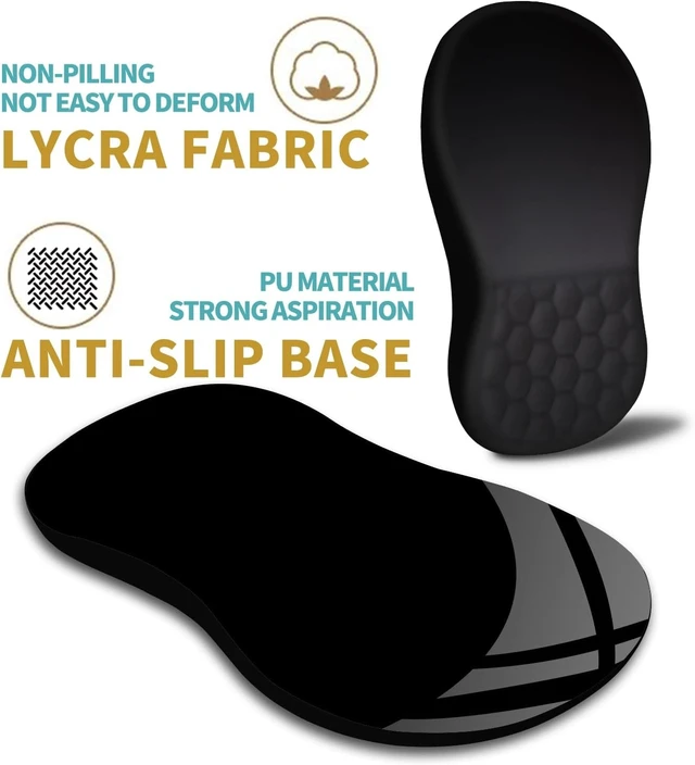 Alt view image 6 of 6 - Ergonomic Mouse Pad Wrist Support with Massage Design Wrist Rest Pain Relief Mousepad with Memory Foam&Non-Slip PU Base Mouse Pads for Wireless Mouse & Desk (12x8 inch Black)
