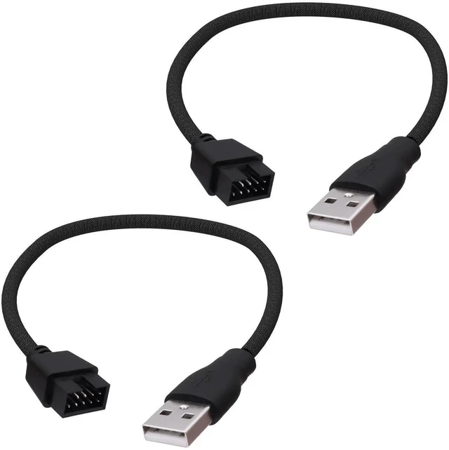 Main image of USB 2.0 to 9Pin Motherboard Header Adapter Cable USB Type A Male to 9 Pin Male Motherboard Data Cable Converter Extension Cord -20cm-2pcs