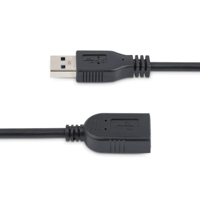 Alt view image 3 of 4 - 6in Short USB 3.0 (5Gbps) Extension Adapter Cable (USB-A Male to USB-A Female) - USB 3.2 Gen1 Port Saver Cable - Black (USB3EXT6INBK)
