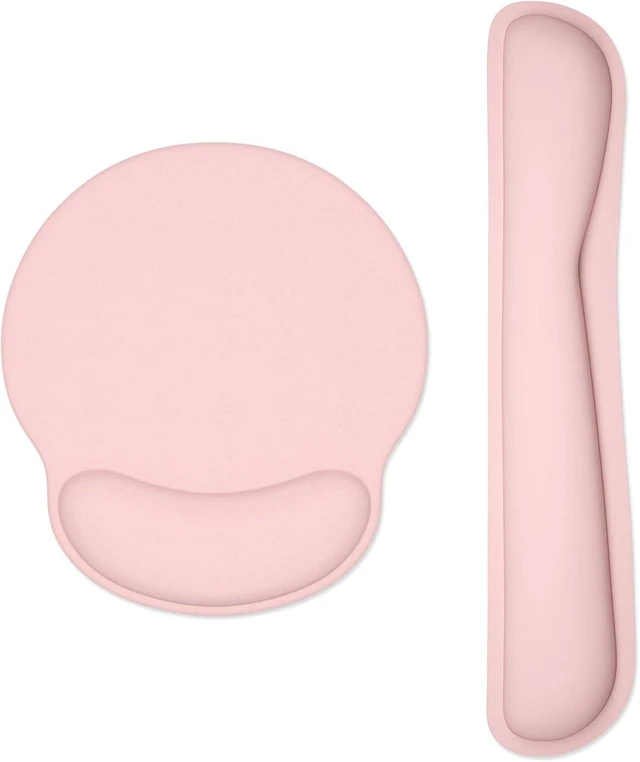 Main image of Keyboard Wrist Rest and Mouse Pad with Wrist Support Cute Memory Foam Cushion for Keyboard and Mouse Set Ergonomic Desktop Pad Rests with Non Slip Base for Easy Typing & Pain Relief Pink