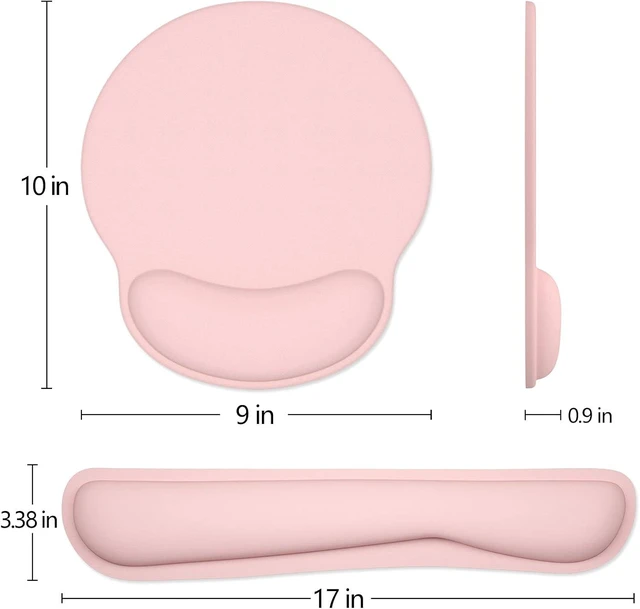 Alt view image 6 of 6 - Keyboard Wrist Rest and Mouse Pad with Wrist Support Cute Memory Foam Cushion for Keyboard and Mouse Set Ergonomic Desktop Pad Rests with Non Slip Base for Easy Typing & Pain Relief Pink