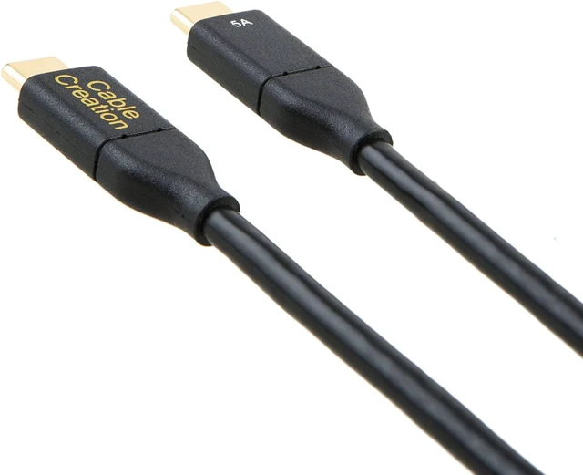 Alt view image 4 of 6 - USB C to C Cable 100W, 6ft CableCreation USB C to USB C Cable 5A Fast Charging, Compatible with MacBook Pro 2020/2019/2018, iPad Pro 2020/2018, Galaxy S20 S10 S9, Note 10,1.8M/ Black