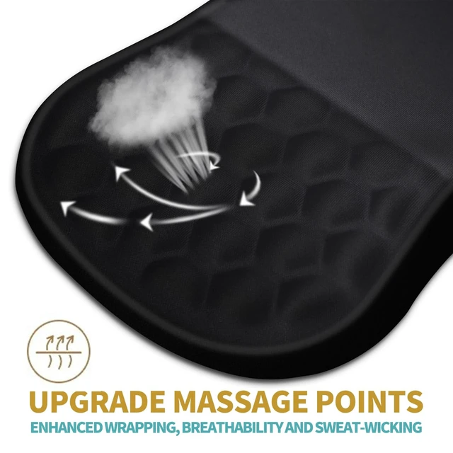 Alt view image 2 of 7 - Ergonomic Mouse Pad Wrist Support with Massage Design, Wrist Rest Pain Relief Mousepad with Memory Foam&Non-Slip PU Base, Mouse Pads for Wireless Mouse & Desk (12x8 inch,Black)