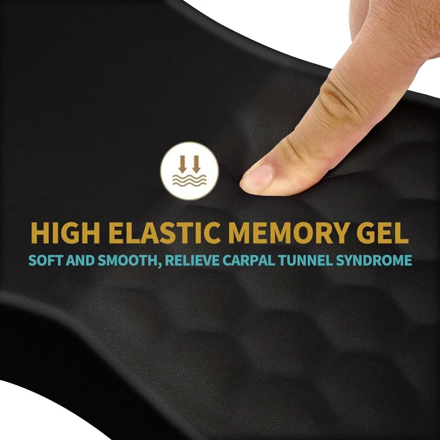 Alt view image 3 of 7 - Ergonomic Mouse Pad Wrist Support with Massage Design, Wrist Rest Pain Relief Mousepad with Memory Foam&Non-Slip PU Base, Mouse Pads for Wireless Mouse & Desk (12x8 inch,Black)