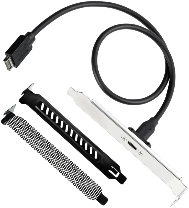 Main image of USB 3.2 Gen 2 USB-C Front Panel Type-C Adapter with PCI Bracket USB-C Female to 20 Pin USB Type E A-Key Male 20Gbps Motherboard Header Extension Cable with 2 Pcs PCI Slot Covers(19.7in)