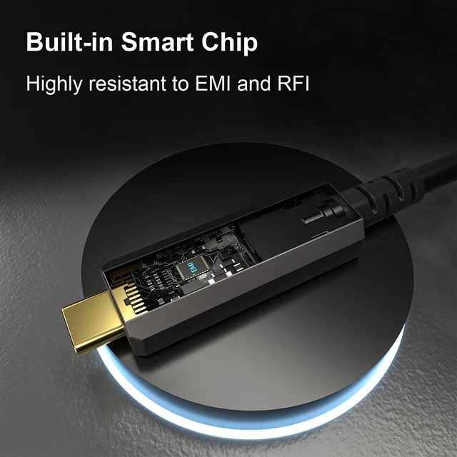 Alt view image 2 of 5 - FIBBR Fiber Optic USB3.2 Cable(16.5ft), 10Gpbs USB A to USB C Cable for Webcams, VR/AR,Projectors,Displays and More