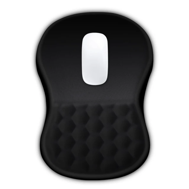 Alt view image 7 of 7 - Ergonomic Mouse Pad Wrist Support with Massage Design, Wrist Rest Pain Relief Mousepad with Memory Foam&Non-Slip PU Base, Mouse Pads for Wireless Mouse & Desk (12x8 inch,Black)