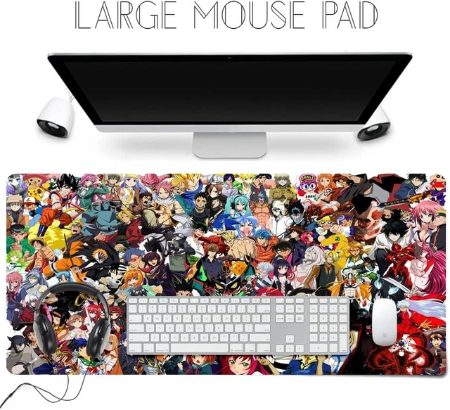 Alt view image 3 of 7 - Extended Large Gaming Mouse Pad, Full Desk Keyboard Mouse Pad, XXL Bigmouse Pad with Anime, Waterproof and Anti-Skid for Office Desk Decor . (35.4×15.75×0.1 inch)