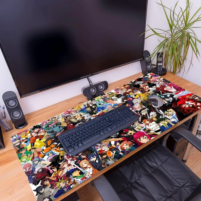 Alt view image 7 of 7 - Extended Large Gaming Mouse Pad, Full Desk Keyboard Mouse Pad, XXL Bigmouse Pad with Anime, Waterproof and Anti-Skid for Office Desk Decor . (35.4×15.75×0.1 inch)