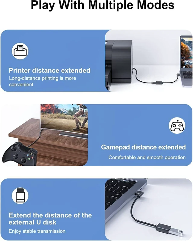 Alt view image 6 of 7 - SuperSpeed USB 3.0 Male to Female Extension Data Cable Left and Right Angle 2PCS (20CM 8IN)