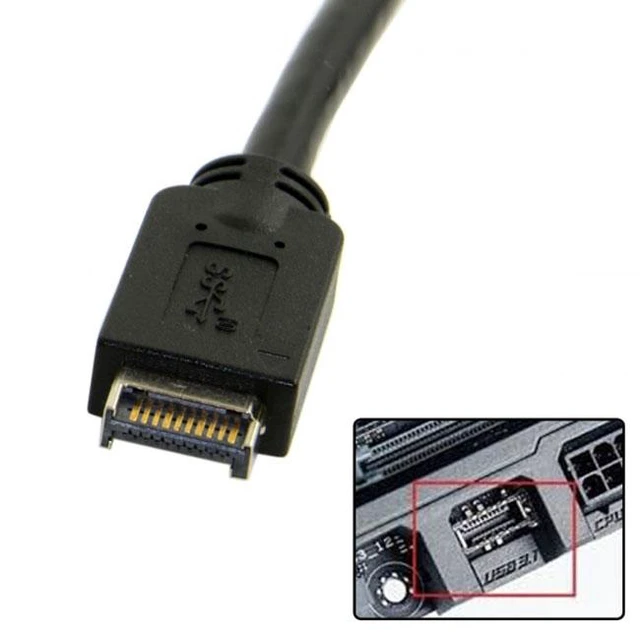 Alt view image 4 of 7 - Shenzhong USB 3.1 Front Panel Header to USB-C Type-C Female Extension Cable 40cm with Panel Mount Screw