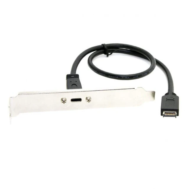 Alt view image 5 of 7 - Shenzhong USB 3.1 Front Panel Header to USB-C Type-C Female Extension Cable 40cm with Panel Mount Screw
