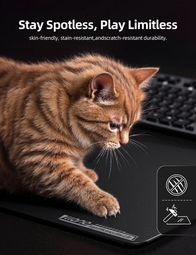 Alt view image 3 of 5 - llano MP002 Tempered Glass Mouse Pad for Gaming & Office 13.8"x11.8" Compact Size, 0.85m Ultra-Smooth AG Surface, 3mm Thick, Anti-Slip Rubber Base, Dirt & Scratch Resistant, Small