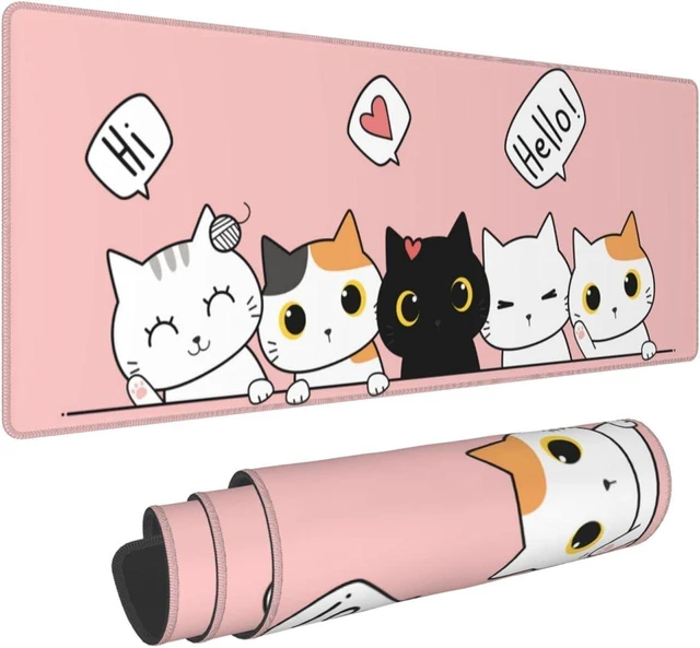 Main image of Pink Cute Kittens Cat Gaming Mouse Pad Large XL Girls Kawaii Desk Mat Long Extended Pads Big Mousepad for Home Office Decor Accessories