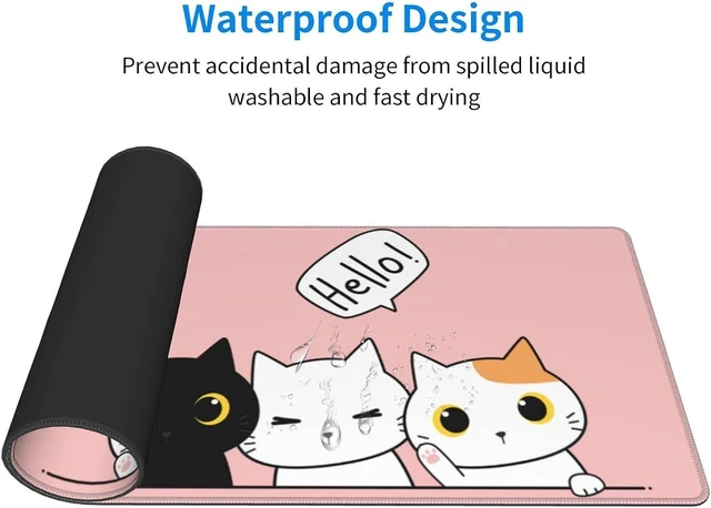 Alt view image 4 of 7 - Pink Cute Kittens Cat Gaming Mouse Pad Large XL Girls Kawaii Desk Mat Long Extended Pads Big Mousepad for Home Office Decor Accessories