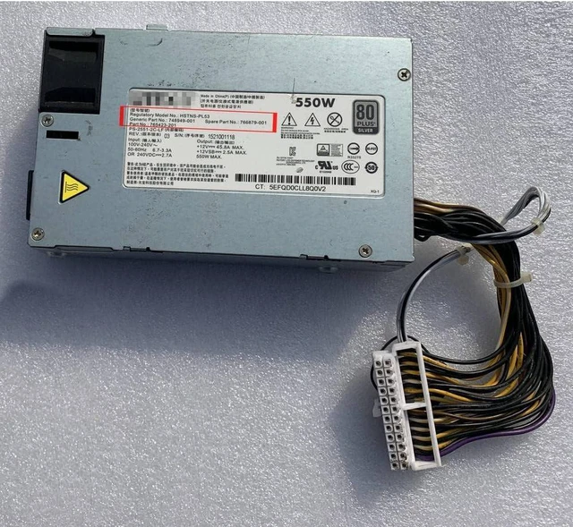 Main image of PSU for DL180 Gen9 HSTNS-PL53 550w Silver Power Supply 748949-001 766879-001 765423-201