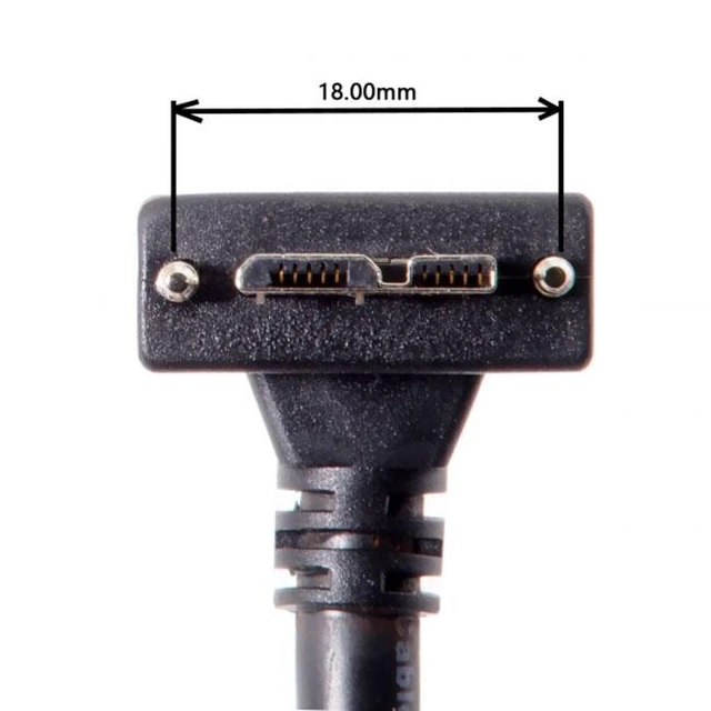 Alt view image 5 of 7 - Chenyang CY 5.0M 90 Degree Up Angled Micro USB Screw Mount to 3.0 Data Cable for Industrial Camera
