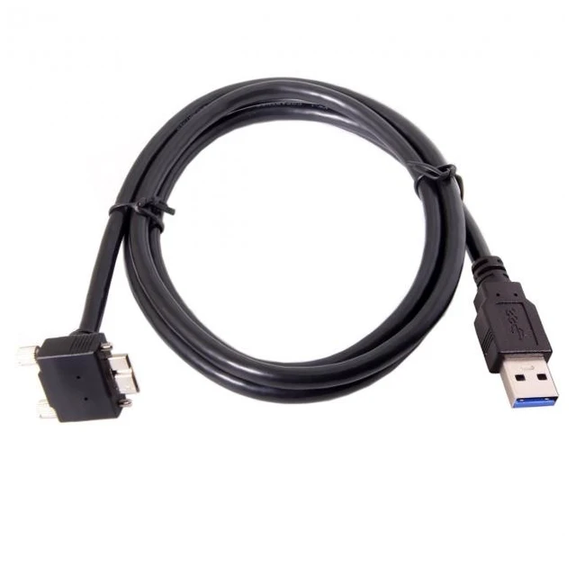 Alt view image 7 of 7 - Chenyang CY 5.0M 90 Degree Up Angled Micro USB Screw Mount to 3.0 Data Cable for Industrial Camera