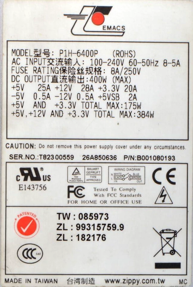 Alt view image 2 of 5 - 1PC P1H-6400P (ROHS) 400W Server 1U Power Supply