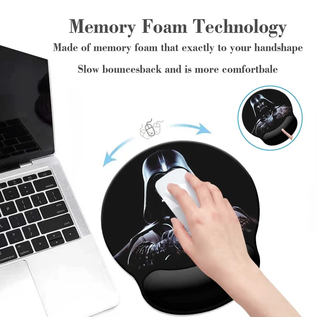Alt view image 4 of 7 - Black Mouse Pad with Wrist Rest,Non-Slip Rubber Base for Comfortable Gaming Mousepad - Ergonomic Mouse Pad with Wrist Support Suitable for Laptop Desktop and Work, Office Desk Accessory