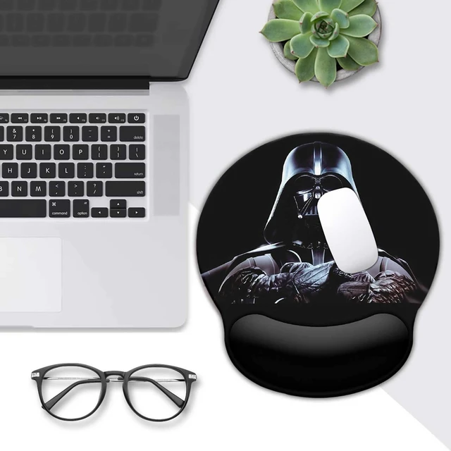Alt view image 6 of 7 - Black Mouse Pad with Wrist Rest,Non-Slip Rubber Base for Comfortable Gaming Mousepad - Ergonomic Mouse Pad with Wrist Support Suitable for Laptop Desktop and Work, Office Desk Accessory