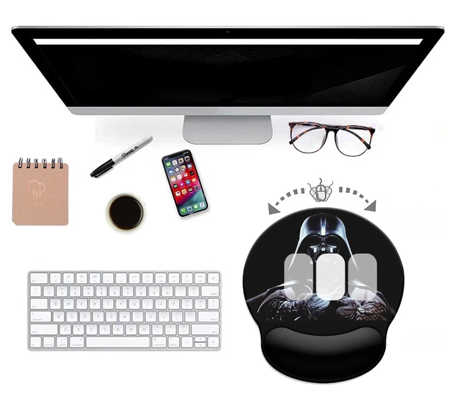 Alt view image 7 of 7 - Black Mouse Pad with Wrist Rest,Non-Slip Rubber Base for Comfortable Gaming Mousepad - Ergonomic Mouse Pad with Wrist Support Suitable for Laptop Desktop and Work, Office Desk Accessory