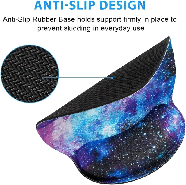 Alt view image 3 of 7 - Mouse Pad with Wrist Rest Support Gel Cute Mouse Pads Non Slip Rubber Base Mousepad Ergonomic Mouse Wrist Rest Pad for Laptop Computer Home Office Working Gaming Pain Relief Nebula Galaxy