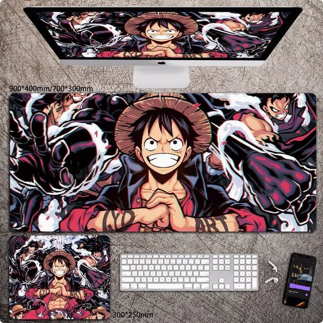 Main image of Anime One Piece mouse pad Extended Gaming Mouse Pad with Stitched Edges, Large Mouse pad with Non-Slip Rubber Base for Work & Gaming, Office & Home 300*250mm