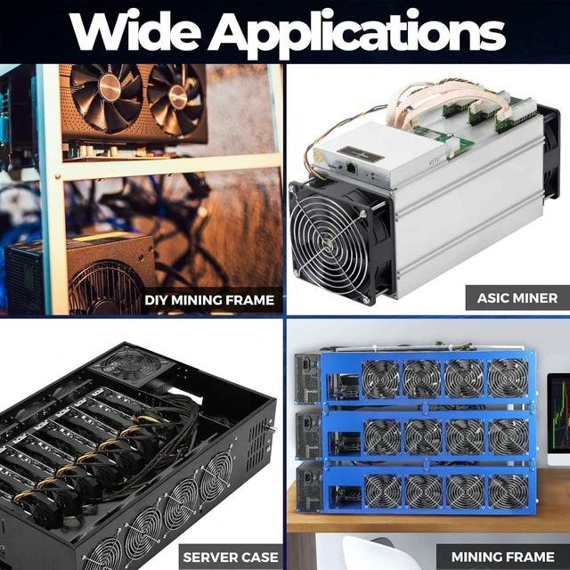 Alt view image 6 of 6 - VTRETU 3300W Mining Power Supply 2U Replaceable Connecting Cables 15000 RPM 180V-264V Applicable Voltage 27cm *11cm for ETH Miner Machine
