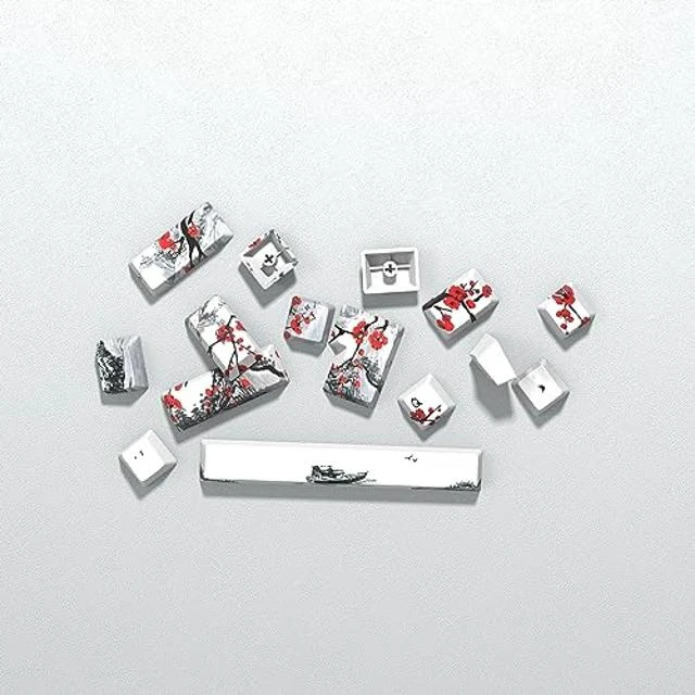 Alt view image 5 of 5 - MOLGRIA Plum Blossoms Keycaps 80 Set, PBT Cherry Profile Key Caps with Japanese Character for 60/75 Percent Cherry MX Switch Mechanical Gaming Keyboard ANSI/ISO Layout