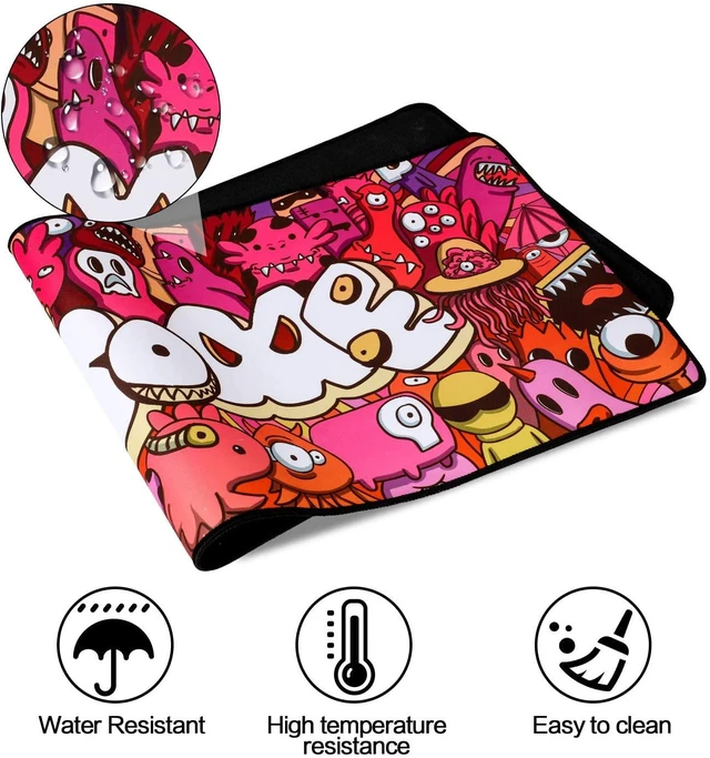 Alt view image 3 of 7 - Mouse Pad Extended Large Gaming Mouse Pad Graffiti Anime Mousepad Mouse Mat for Laptop, Computer & PC (A-31.5"x11.8")
