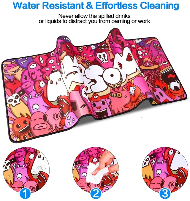 Alt view image 6 of 7 - Mouse Pad Extended Large Gaming Mouse Pad Graffiti Anime Mousepad Mouse Mat for Laptop, Computer & PC (A-31.5"x11.8")