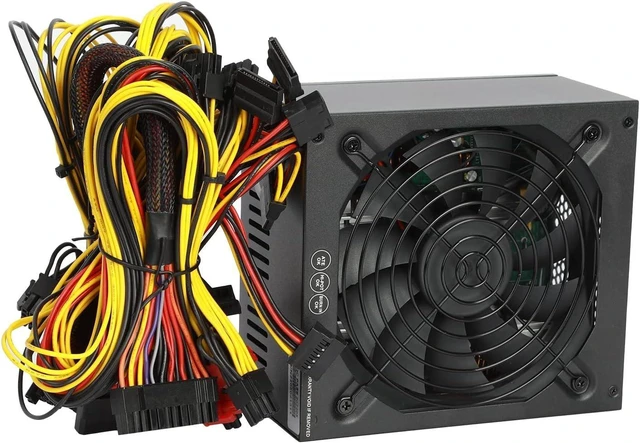 Main image of 1800W-2400W Mining Power Supply Supports 8 GPU Mining Rig, 95% Conversion Efficiency PC Mining Power Supply ETH Rig Ethereum Miner Black 2400W